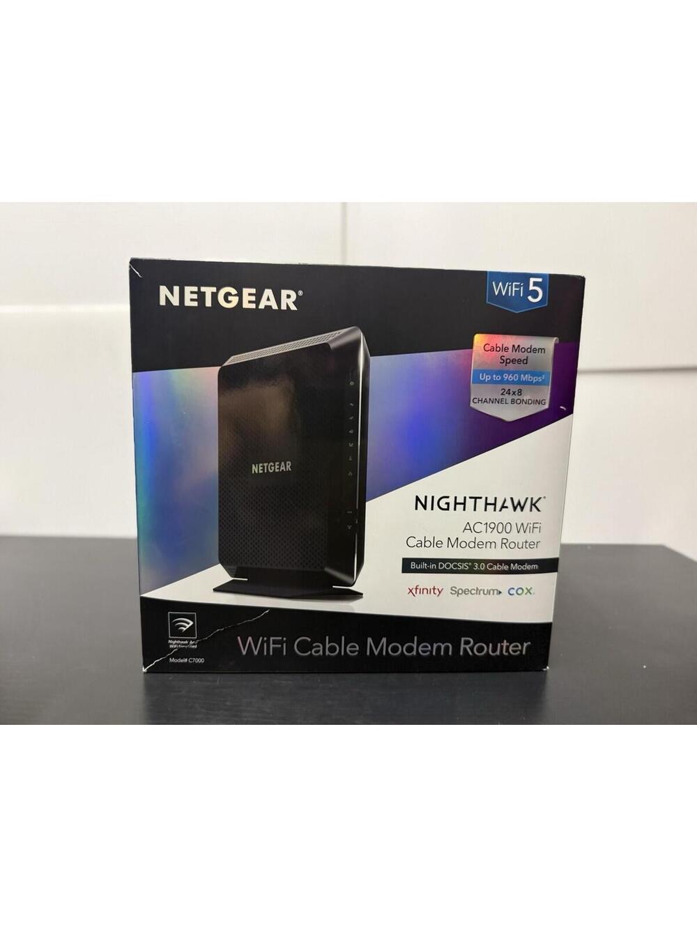 NETGEAR Nighthawk C7000v2 AC1900 Cable Modem Router DOCSIS 3.0 WiFi w/ Box